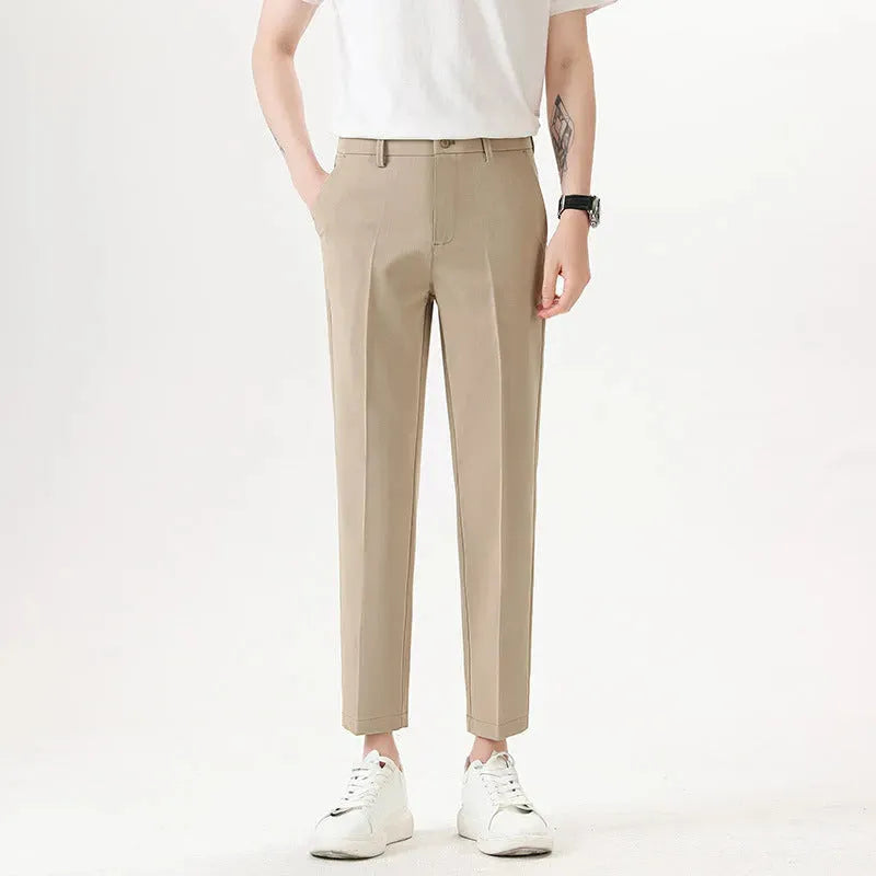 Cropped Pants In Khaki Color