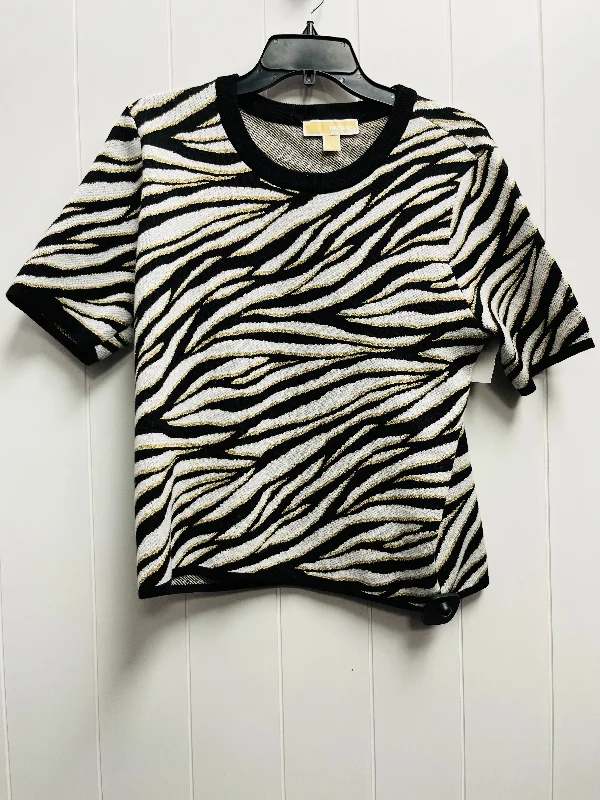 Top Short Sleeve By Michael By Michael Kors In Black & White, Size: L