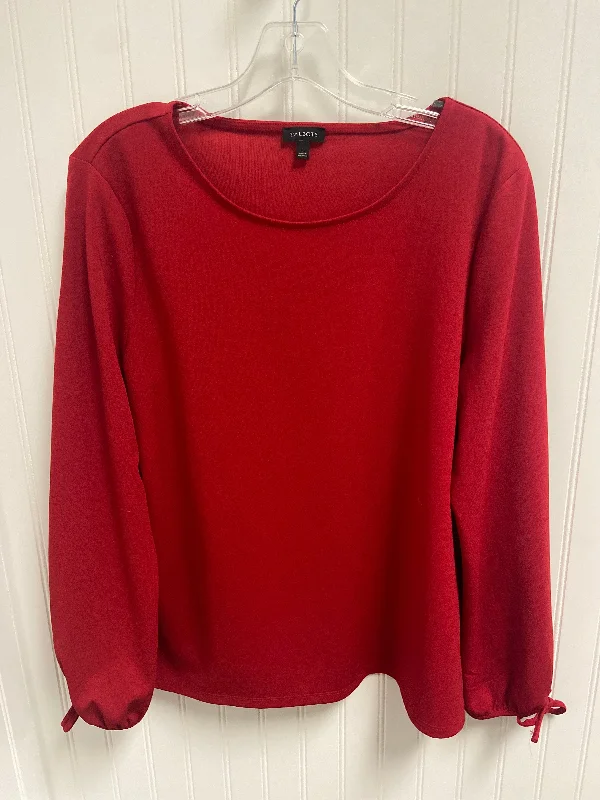 Top Long Sleeve By Talbots In Red, Size: L