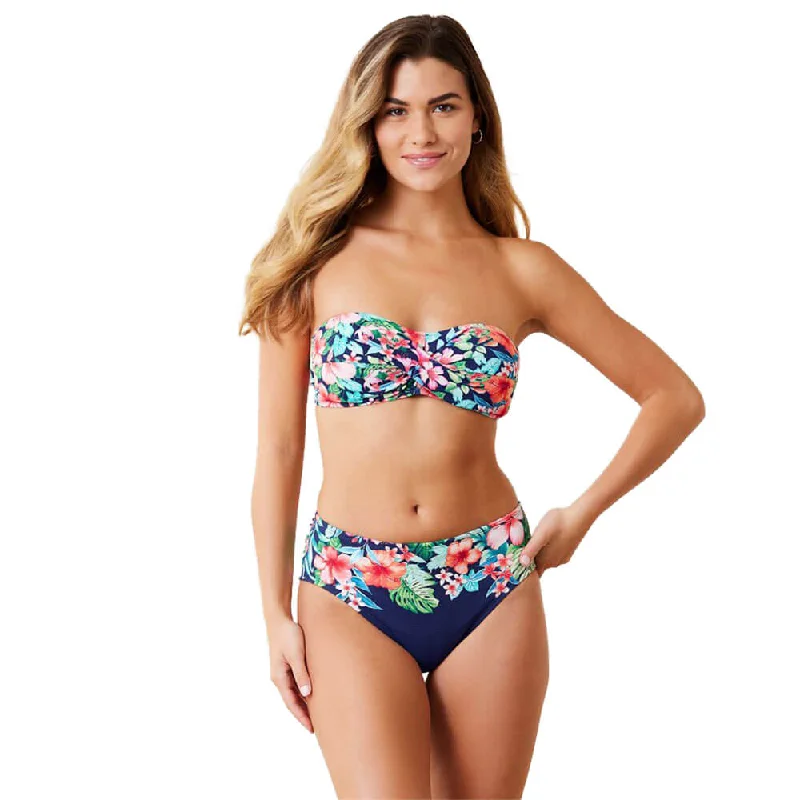 Tommy Bahama Island Cays Flora Twist Bandeau Top - Mare Navy