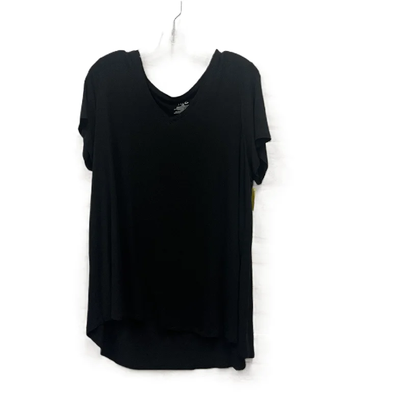 Top Short Sleeve By Hue In Black, Size: 1x