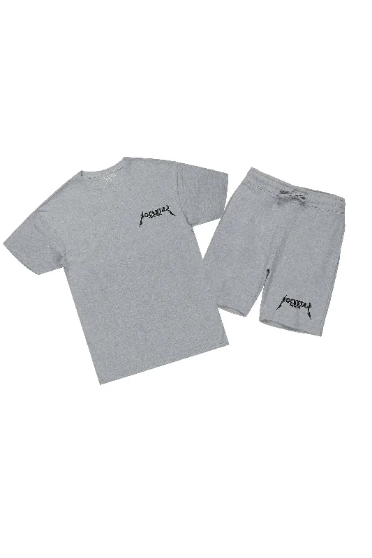 Buck Short Set-Heather Grey