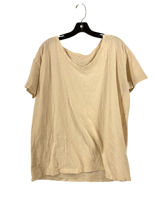 Top Short Sleeve By Aerie In Cream, Size: M