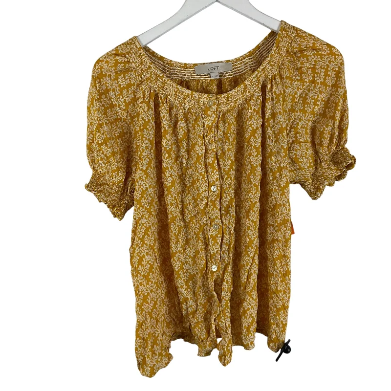 Top Short Sleeve By Loft In Yellow, Size: S