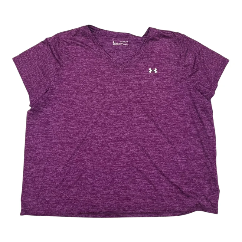 Athletic Top Ss By Under Armour In Purple, Size:3X