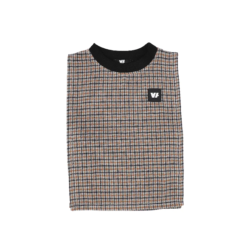 VENERA ARAPU GREY/ORANGE CHECKED VEST [FINAL SALE]