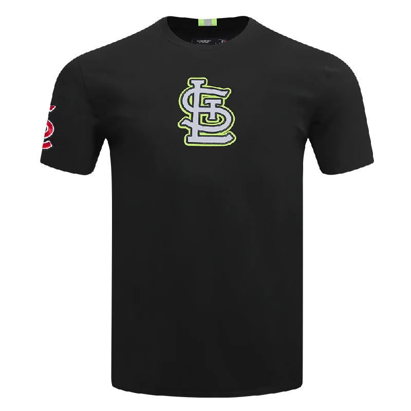 MLB ST. LOUIS CARDINALS UNDER THE LIGHTS MEN'S SINGLE JERSEY TOP (BLACK) Polished Men's Silk