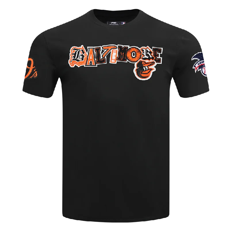 MLB BALTIMORE ORIOLES CITY RANSOM MEN'S SINGLE JERSEY TEE (BLACK) Earthy Men's Hemp