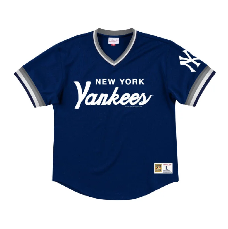 Mitchell & Ness Men's Special Script Mesh V-Neck New York Yankees Edgy Men's Punk