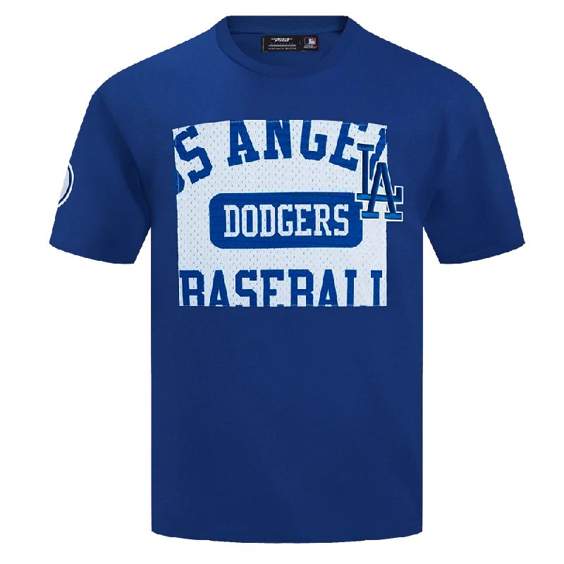 MLB LOS ANGELES DODGERS MADE TO PLAY COTTON JERSEY MEN'S DROP SHOULDER TEE (DODGER BLUE) Earthy Men's Sustainable 