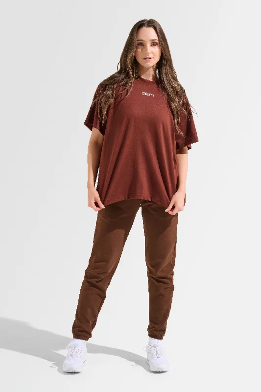 Statement Oversized Tee - Brown Sporty Men's Athleisure 