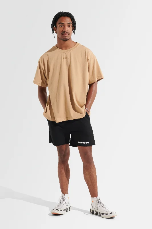 Statement Oversized Tee - Beige Casual Men's Japanese 