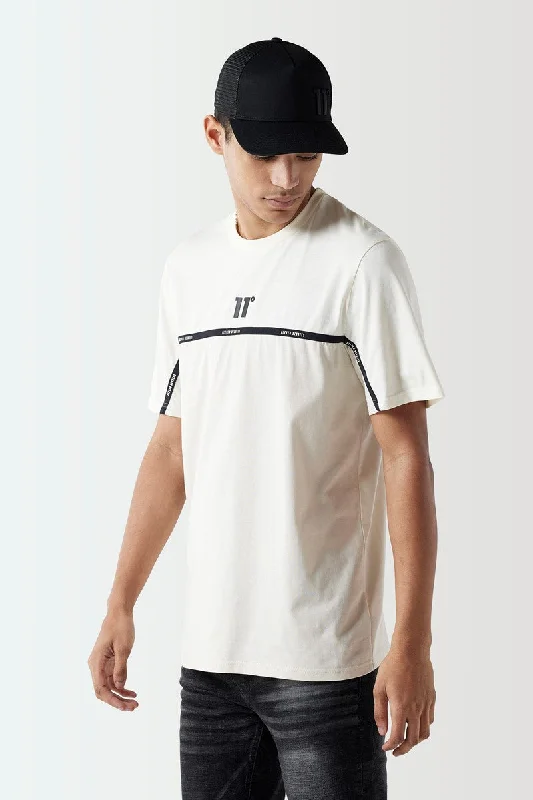 Colour Block Taped T-Shirt - Coconut / Stone Artistic Men's Hand