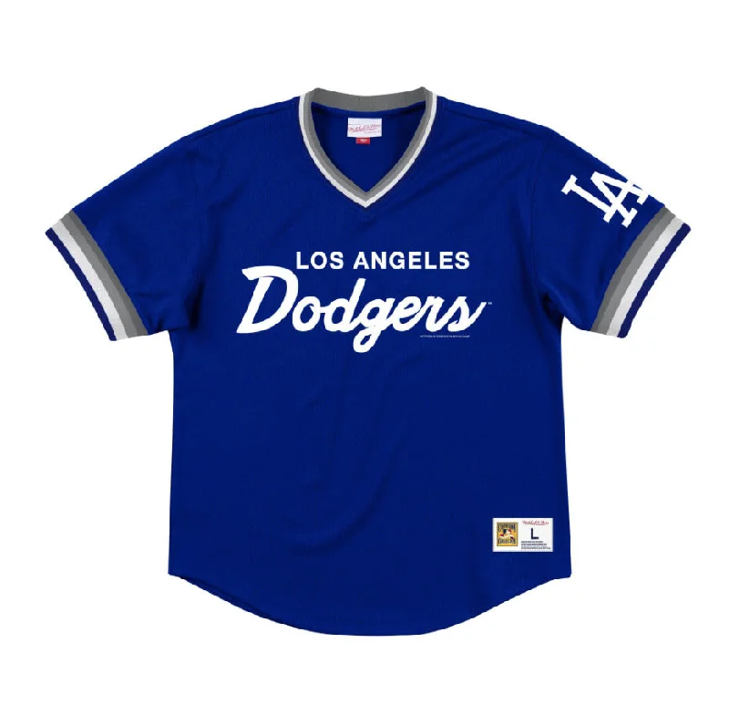 Mitchell & Ness Men's Mesh V-Neck Los Angeles Dodgers Sporty Men's Athleisure 