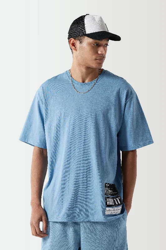 Varsity Graphic T-Shirt - Shadow Blue Earthy Men's Hemp