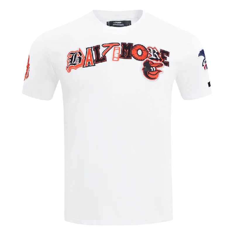 MLB BALTIMORE ORIOLES CITY RANSOM MEN'S SINGLE JERSEY TEE (WHITE) Vintage Men's 1970S Disco