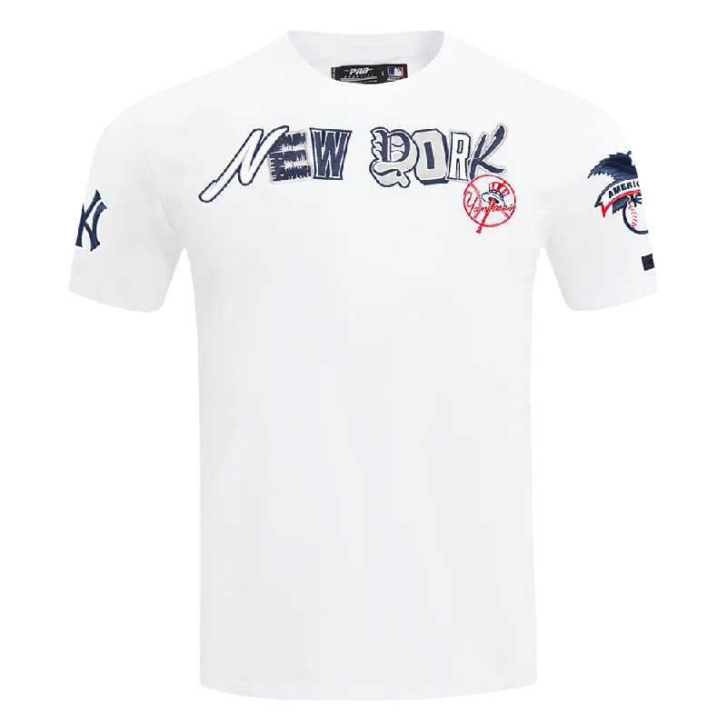 MLB NEW YORK YANKEES CITY RANSOM MEN'S SINGLE JERSEY TEE (WHITE) Masculine Men's Thick