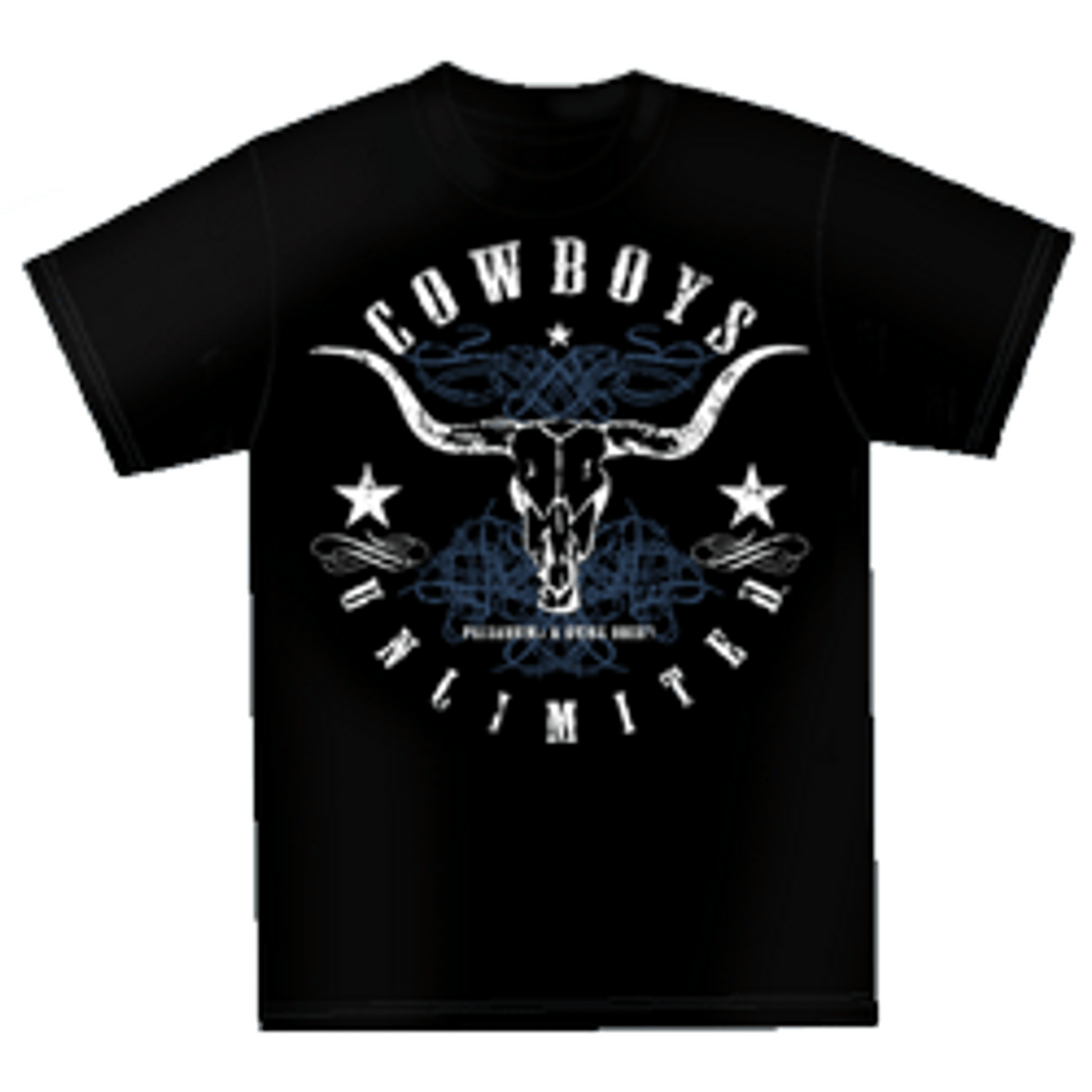 Moss Brothers Men's Shirt - Cowboys Unlimited - Blue Skull Sporty Men's Athleisure 