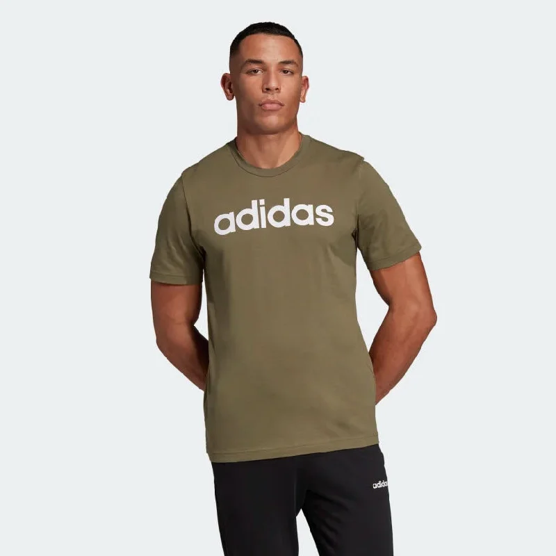 Adidas Essentials Linear T-Shirt Raw Khaki DU0412 Luxurious Men's High