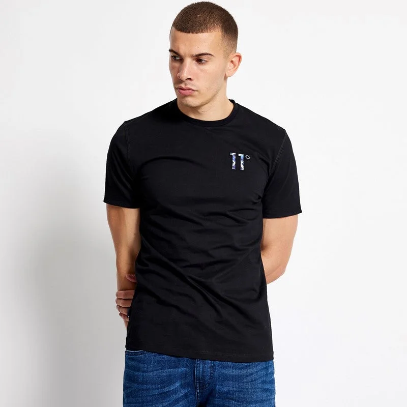 Printed Sleeve Cuff Logo T-Shirt - Black / Aztec AOP Dynamic Men's Glow