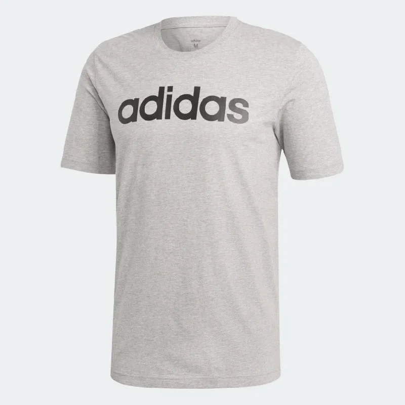 Adidas Essentials Linear Logo Tee Grey DU0409 Modern Men's Geometric