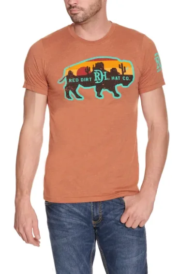 Red Dirt Rust Buffalo Desert T-Shirt Modern Men's Tech