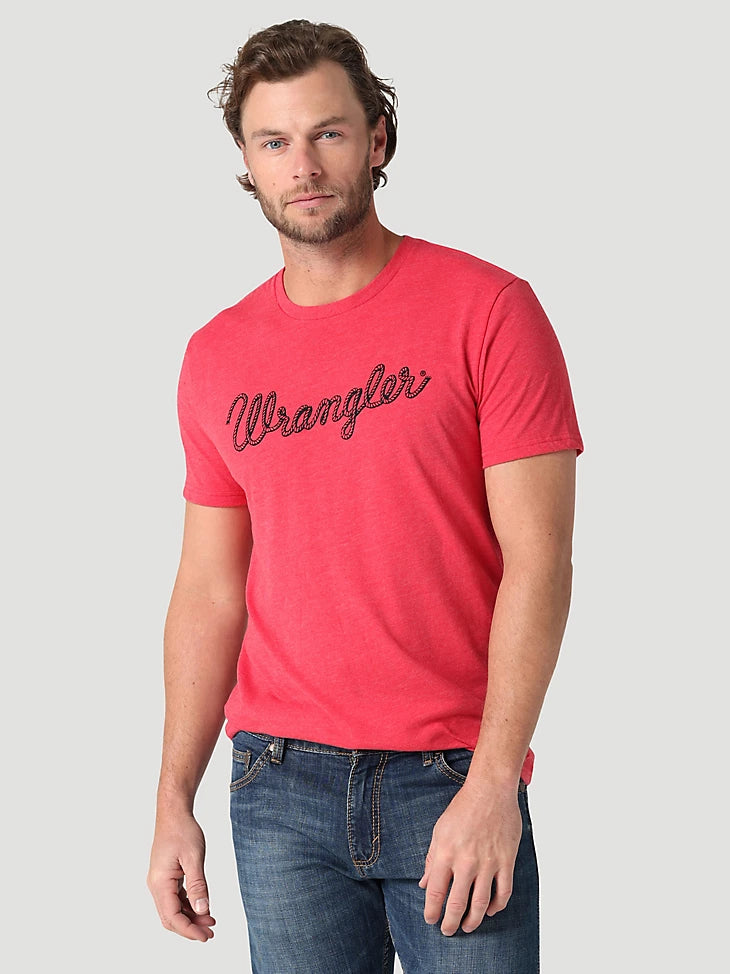 MEN'S WRANGLER® ROPE LOGO T-SHIRT IN RED HEATHER Sharp Men's Italian