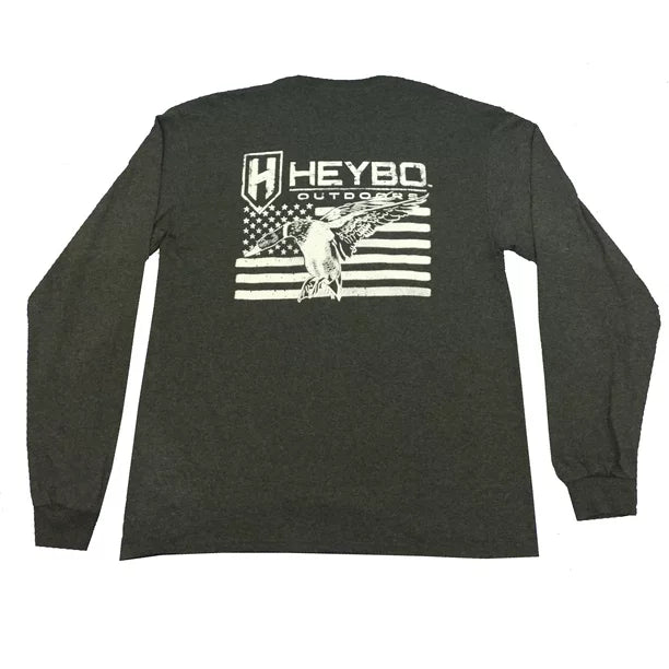 Heybo Men's Mallard Flag Long Sleeve T-Shirt Minimalist Men's Casual 