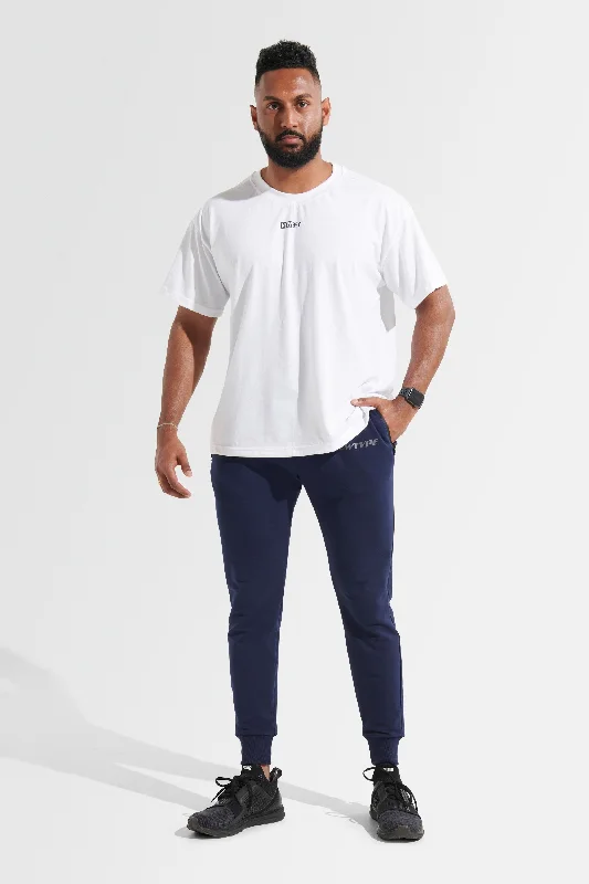 Statement Oversized Tee - White Minimalist Men's Casual 